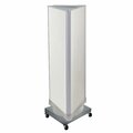 Azar Displays Three-Sided Revolving Pegboard Tower Floor Display on Wheeled Metal Base. Spinner Rack Stand. 700452-WHT